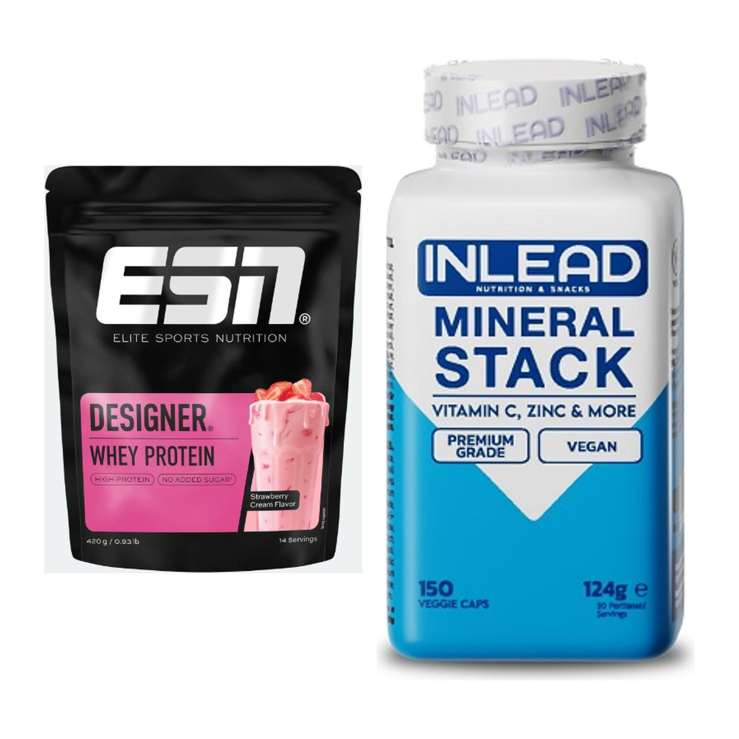 Basis-Set: ESN Designer Whey + INLEAD Mineral Stack – alle enthaltenen Artikel