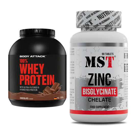 Basis-Set: Body Attack 100% Whey + MST Zinc Chelate – alle enthaltenen Artikel
