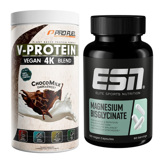 Basis-Set: ProFuel V-PROTEIN vegan 4K + ESN Magnesium Bisglycinat – alle enthaltenen Artikel