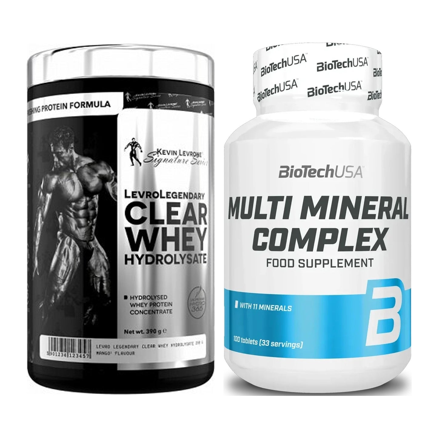 Basis-Set: Kevin Levrone Clear Whey + BioTech Multi Mineral – alle enthaltenen Artikel