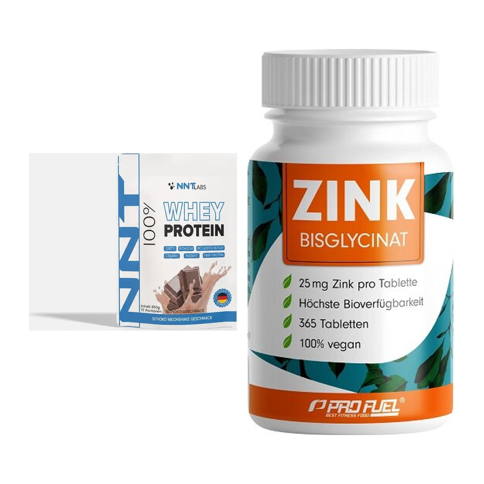 Basis-Set: NNT Whey + ProFuel Zink Bisclycinat – alle enthaltenen Artikel
