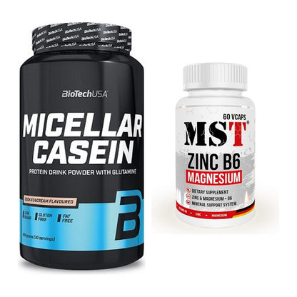 Basis-Set: BioTech Micellar Casein + MST Zinc + Magnesium + B6 60 – alle enthaltenen Artikel