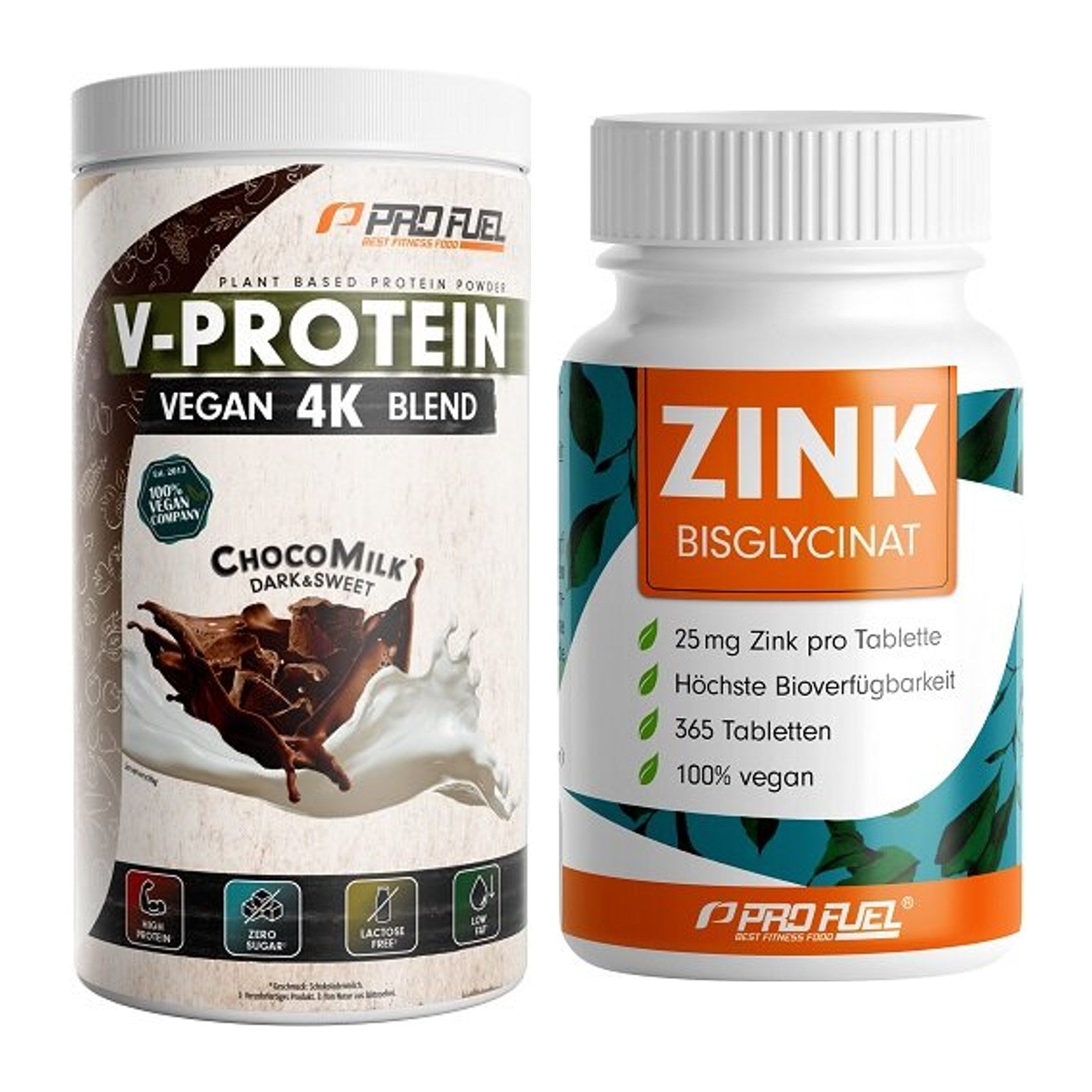 Basis-Set: ProFuel V-PROTEIN vegan 4K blend + ProFuel Zink Bisclycinat – alle enthaltenen Artikel