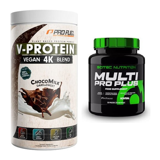 Basis-Set: ProFuel V-PROTEIN vegan 4K + Scitec Multi Pro Plus 30 – alle enthaltenen Artikel