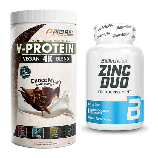 Basis-Set: ProFuel V-PROTEIN vegan 4K blend + BioTech Zinc Duo – alle enthaltenen Artikel