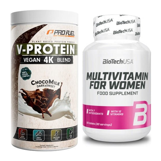Basis-Set: ProFuel V-PROTEIN vegan 4K + BioTech Multivitamin – alle enthaltenen Artikel