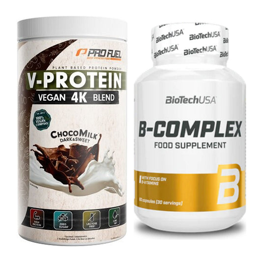 Basis-Set: ProFuel V-PROTEIN vegan 4K + BioTech B Complex 60 Tabl. – alle enthaltenen Artikel