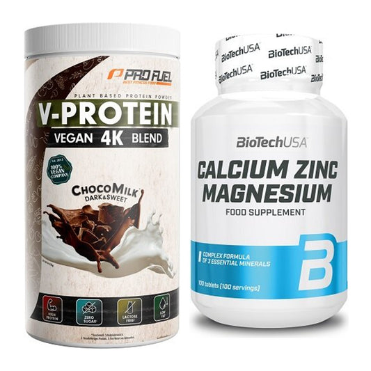 Basis-Set: ProFuel V-PROTEIN vegan 4K + BioTech Calcium Zinc – alle enthaltenen Artikel