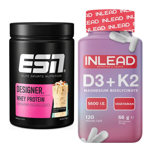 Basis-Set: ESN Designer Whey + INLEAD Vitamin D3 + K2 + Magnesium – alle enthaltenen Artikel