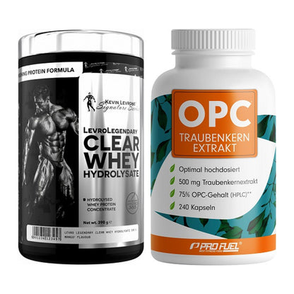 Basis-Set: Kevin Levrone Clear Whey + ProFuel OPC Traubenkernextrakt – alle enthaltenen Artikel