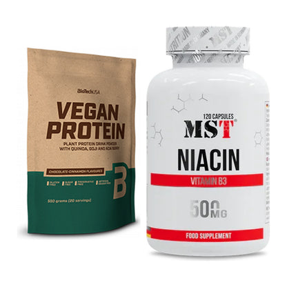 Basis-Set: BioTech Vegan Protein + MST Niacin – alle enthaltenen Artikel
