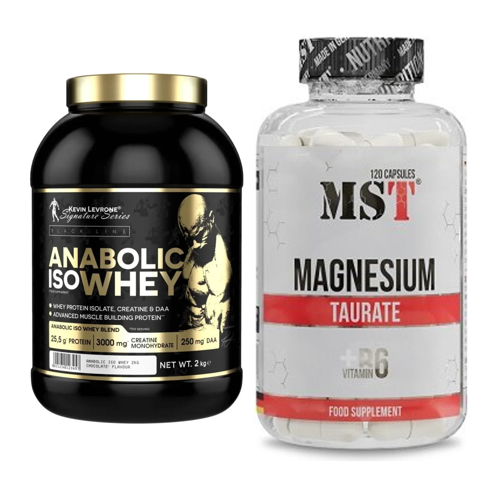 Basis-Set: Kevin Levrone Anabolic Iso Whey + MST Magnesium Taurat – alle enthaltenen Artikel