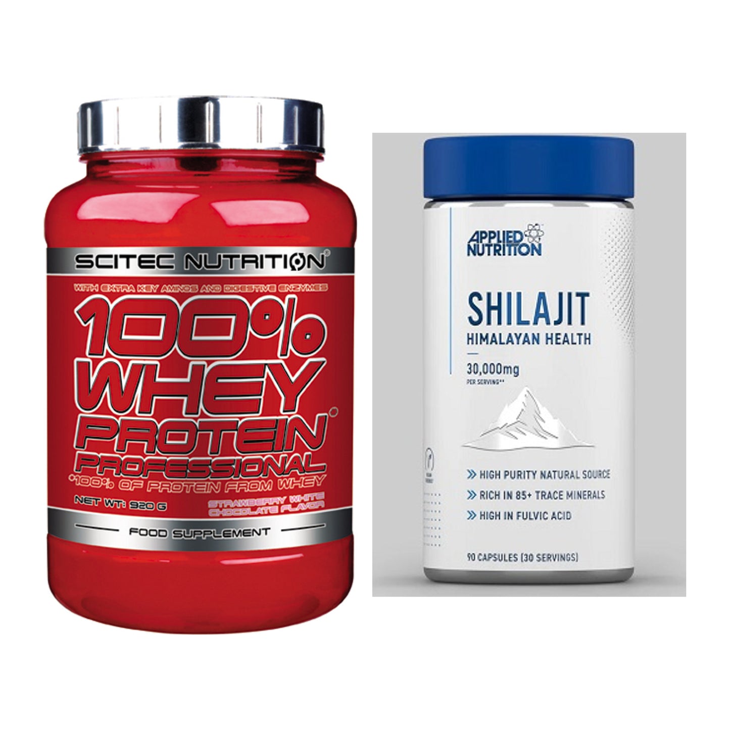 Basis-Set: Scitec 100% Whey Professional + Applied Nutrition Shilajit – alle enthaltenen Artikel