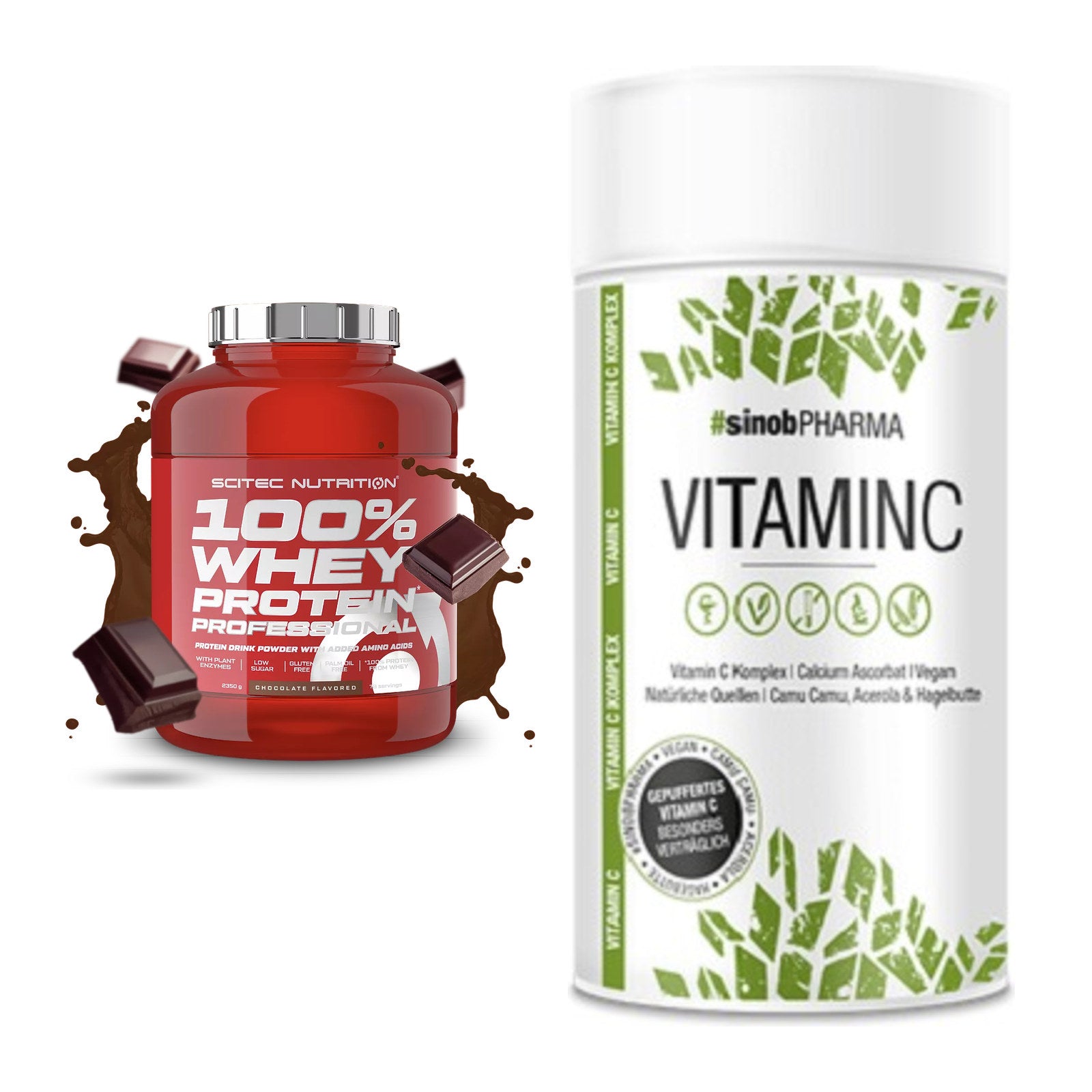 Basis-Set: Scitec 100% Whey Professional + Sinob Vitamin C – alle enthaltenen Artikel