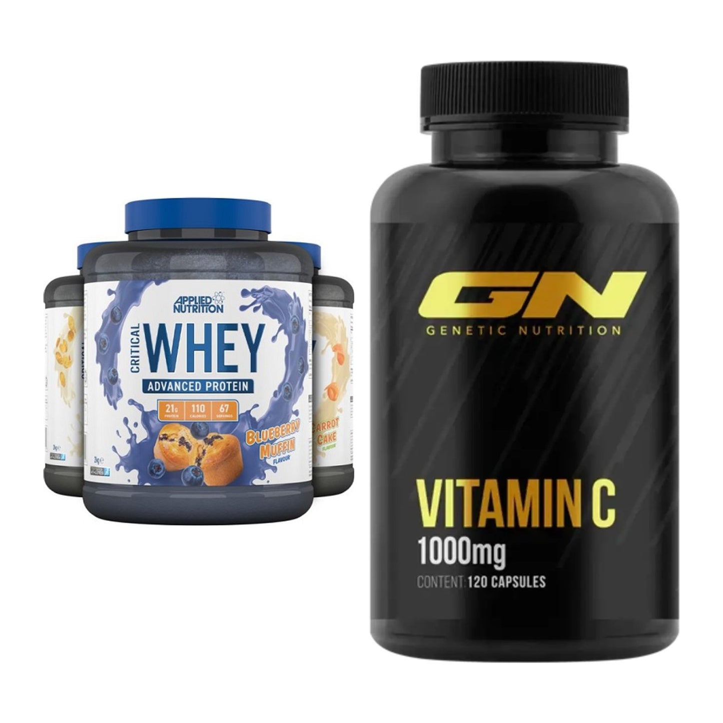 Basis-Set: Applied Nutrition Critical Whey + GN Vitamin C Health Line – alle enthaltenen Artikel
