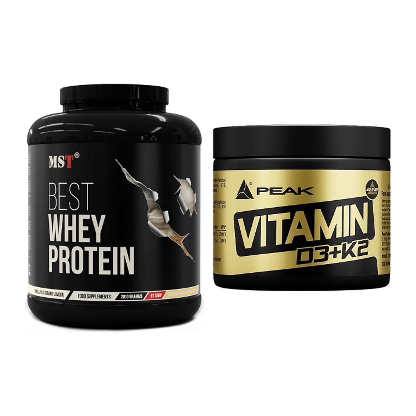 Basis-Set: MST Best Whey Protein + Peak Vitamin D3+K2 120 Tabl. – alle enthaltenen Artikel