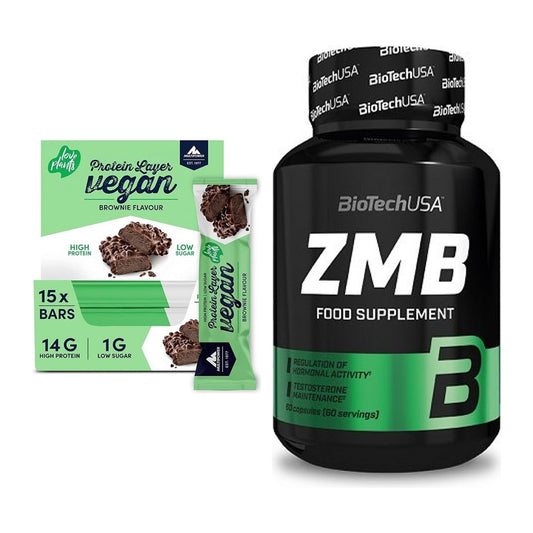 Grunnsett: Multipower Vegan Protein Layer Bar + BioTech ZMB - alle varer inkludert