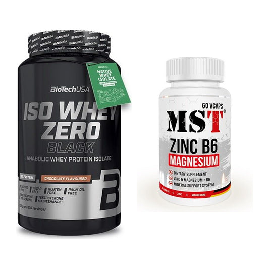 Basis-Set: BioTech Iso Whey Zero Black + MST Zinc + Magnesium + B6 60 – alle enthaltenen Artikel