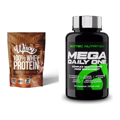 Basis-Set: Wispy Whey 100% + Scitec Mega Daily One Plus – alle enthaltenen Artikel