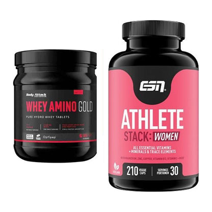 Basis-Set: Body Attack Whey Amino Gold + ESN Athlete Stack:WOMEN – alle enthaltenen Artikel