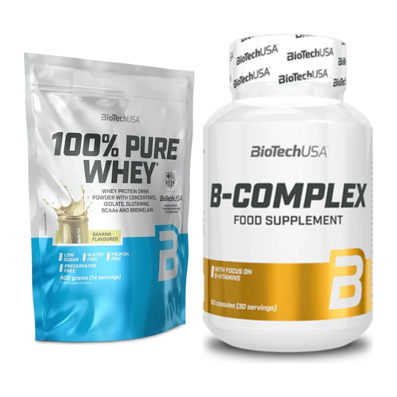 Basis-Set: BioTech 100% Pure Whey + BioTech B Complex 60 Tabl. – alle enthaltenen Artikel