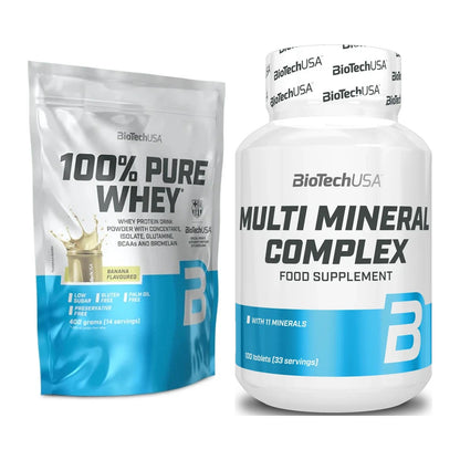 Basis-Set: BioTech 100% Pure Whey + BioTech Multi Mineral Complex 100 – alle enthaltenen Artikel