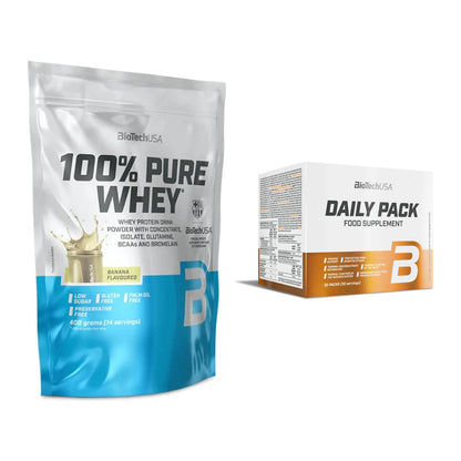 Basis-Set: BioTech 100% Pure Whey + BioTech Daily Packs 30 Packs – alle enthaltenen Artikel