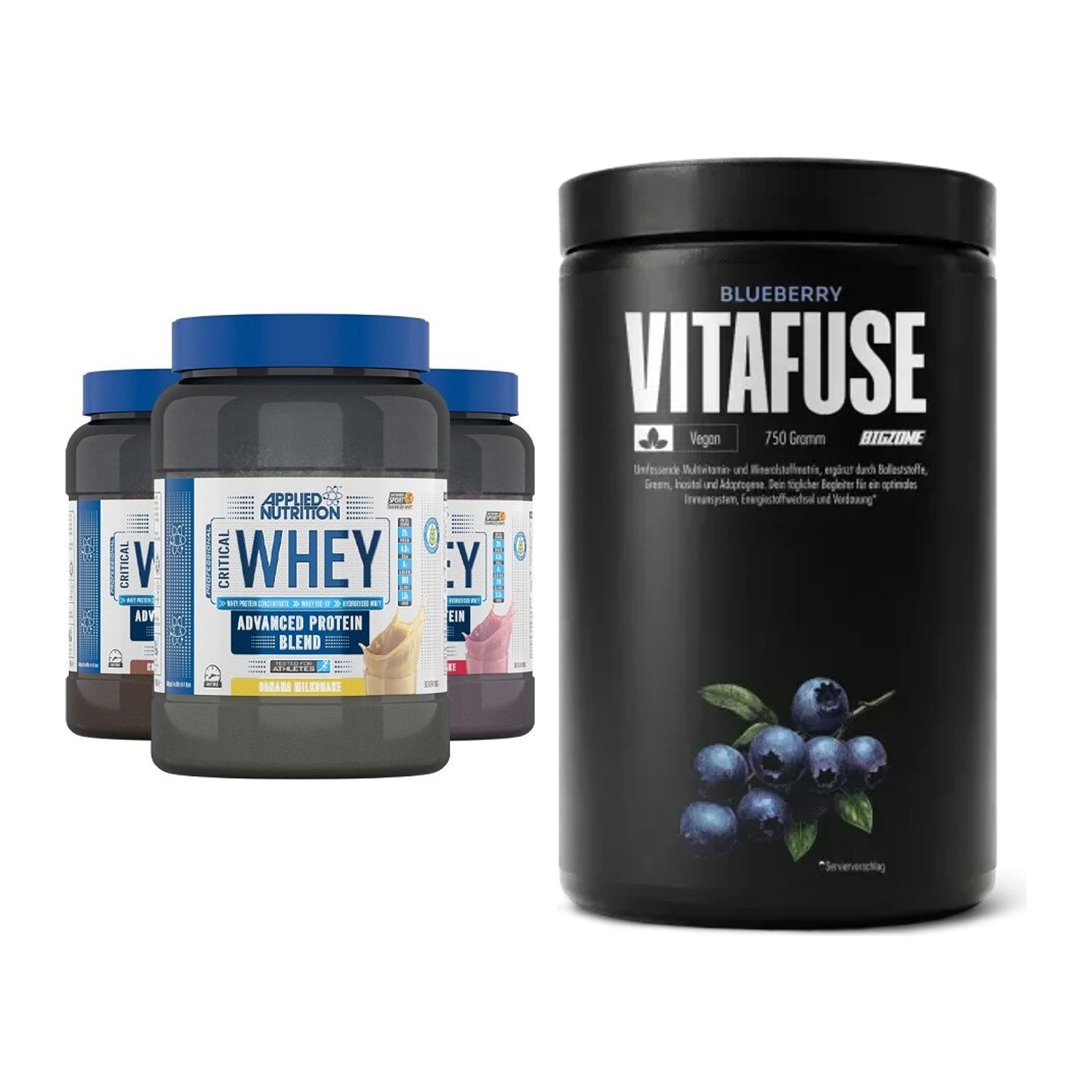 Basis-Set: Applied Nutrition Critical Whey + Big Zone Vitafuse – alle enthaltenen Artikel