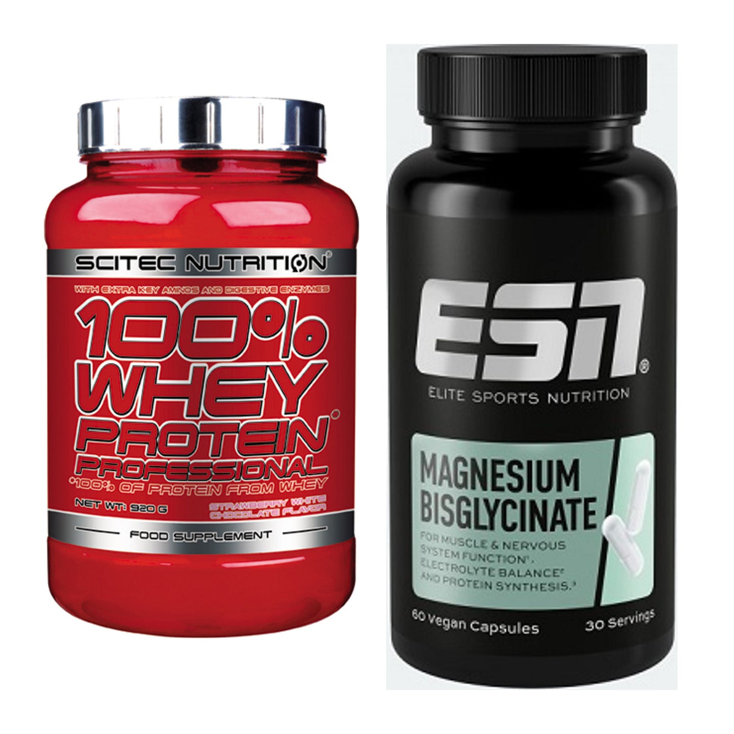 Basis-Set: Scitec 100% Whey Professional + ESN Magnesium Bisglycinate – alle enthaltenen Artikel