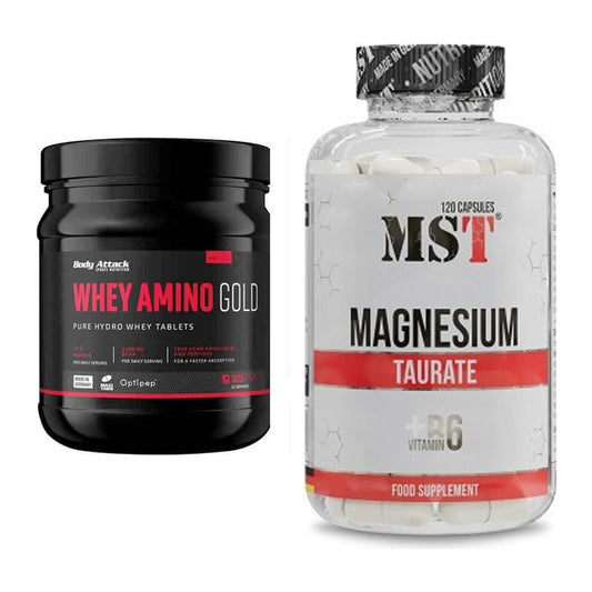 Basis-Set: Body Attack Whey Amino Gold + MST Magnesium Taurat – alle enthaltenen Artikel