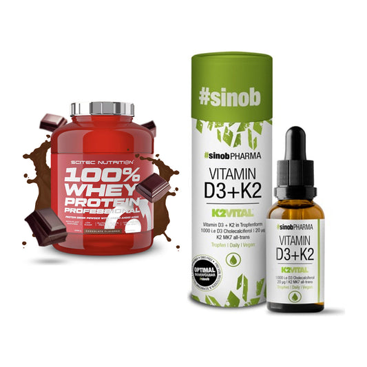 Basis-Set: Scitec 100% Whey + Sinob Vitamin D3 + K2 – alle enthaltenen Artikel