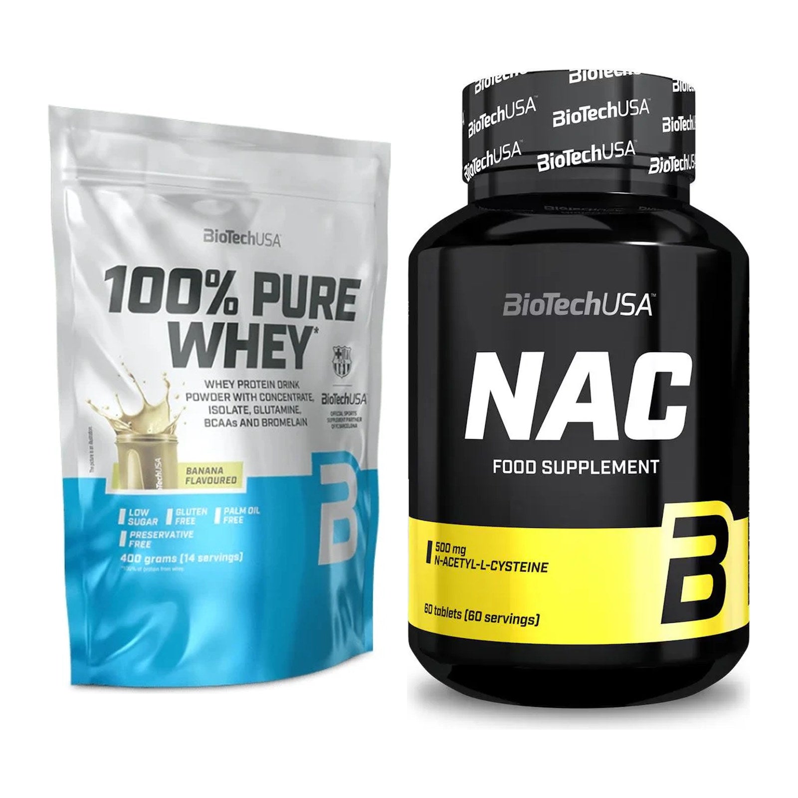 Basis-Set: BioTech 100% Pure Whey + BioTech NAC – alle enthaltenen Artikel