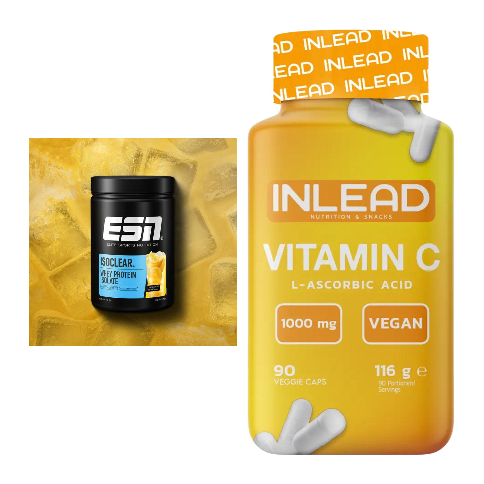 Basis-Set: ESN ISOCLEAR Whey Isolate + INLEAD Vitamin C – alle enthaltenen Artikel