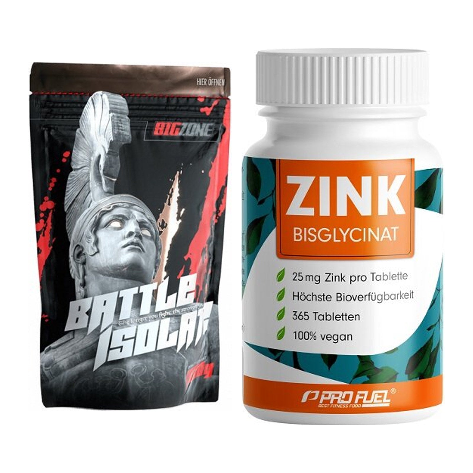 Basis-Set: Big Zone Battle Isolate + ProFuel Zink Bisclycinat – alle enthaltenen Artikel