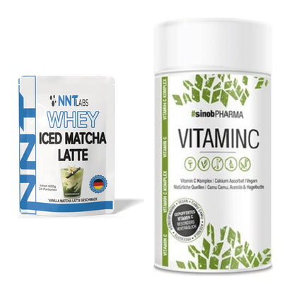 Basis-Set: NNT Whey ICED MATCHA LATTE + Sinob Vitamin C – alle enthaltenen Artikel