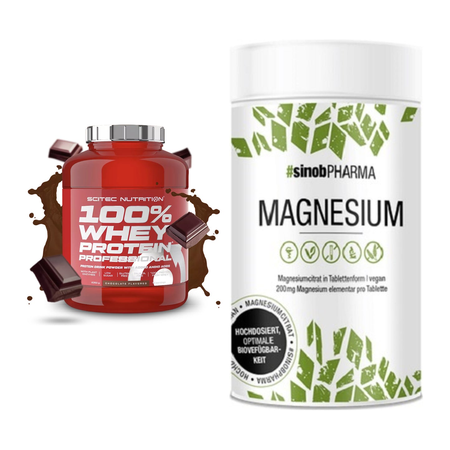 Basis-Set: Scitec 100% Whey Professional + Sinob Magnesium Citrat – alle enthaltenen Artikel