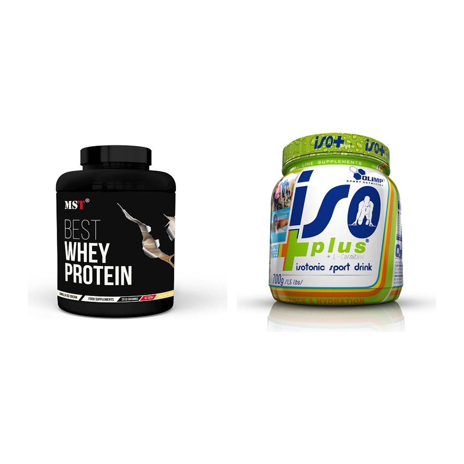 Basis-Set: MST Best Whey Protein + Olimp Iso Plus – alle enthaltenen Artikel