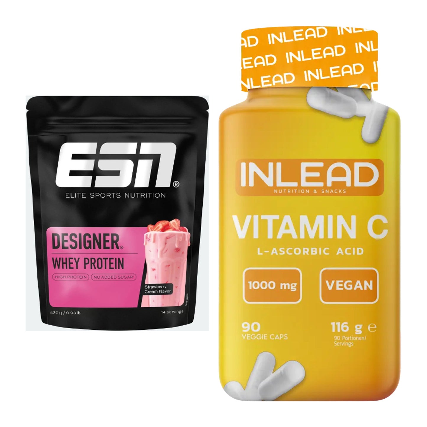 Basis-Set: ESN Designer Whey + INLEAD Vitamin C – alle enthaltenen Artikel