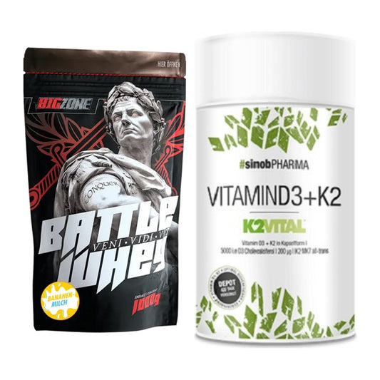 Basis-Set: Big Zone Battle Whey + Sinob Vitamin D3 + K2 – alle enthaltenen Artikel