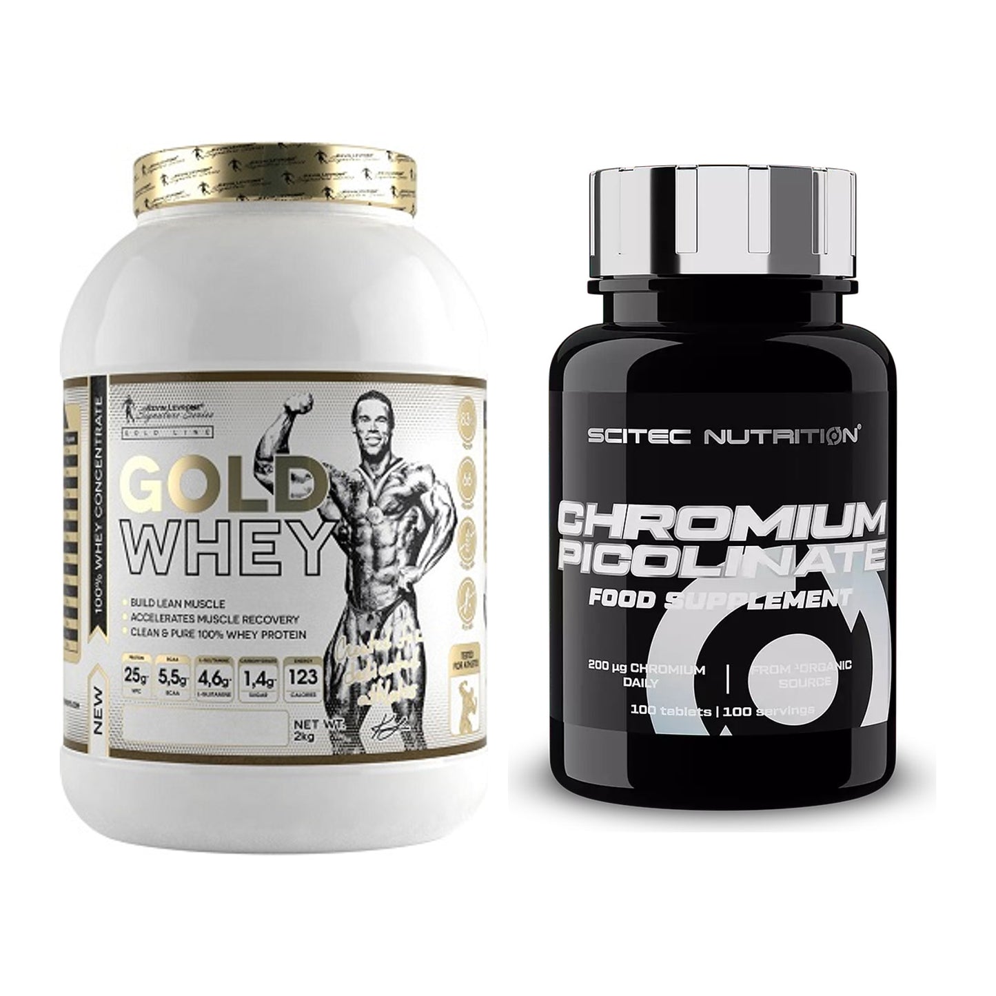 Basis-Set: Kevin Levrone Gold Whey + Scitec Chromium Picolinate – alle enthaltenen Artikel