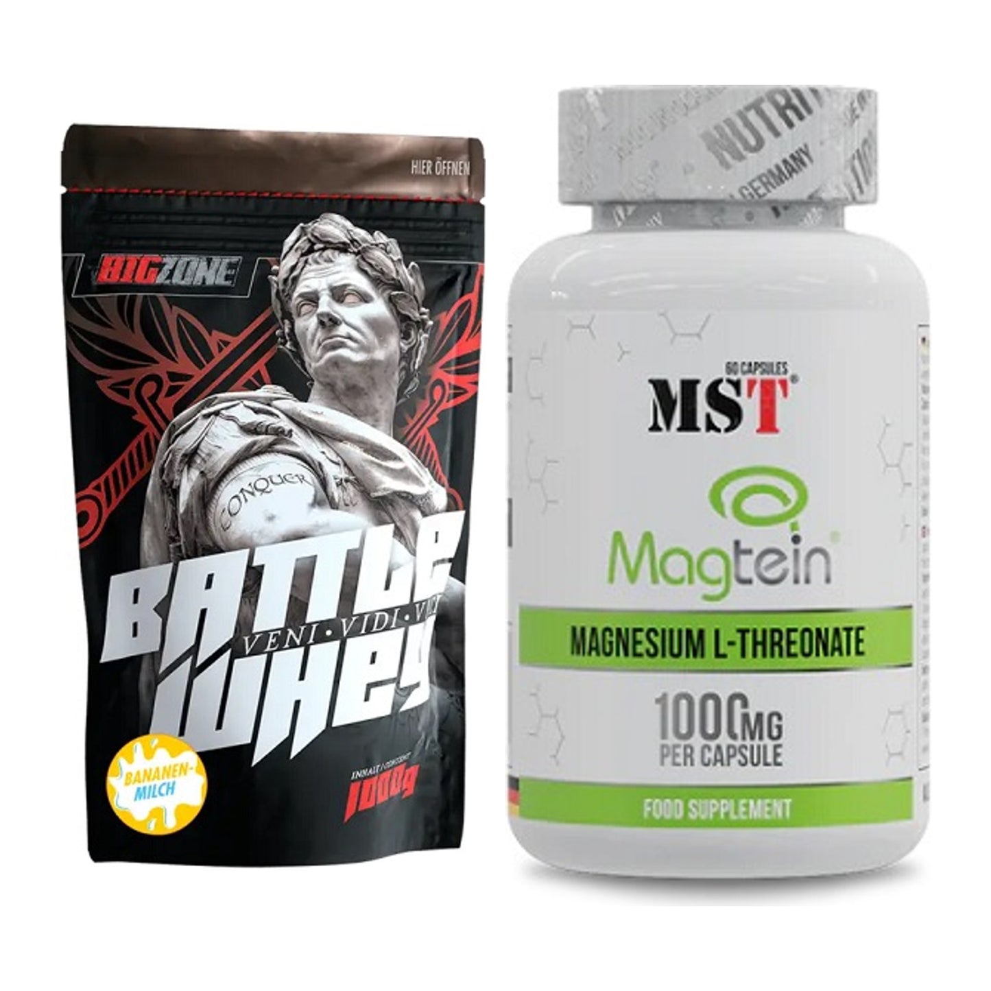 Basis-Set: Big Zone Battle Whey + MST Magnesium L-Threonate Magtein – alle enthaltenen Artikel