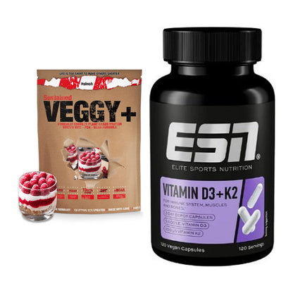 Basis-Set: Sinob VEGGY + VEGAN PROTEIN + ESN Vitamin D3 + K2 – alle enthaltenen Artikel