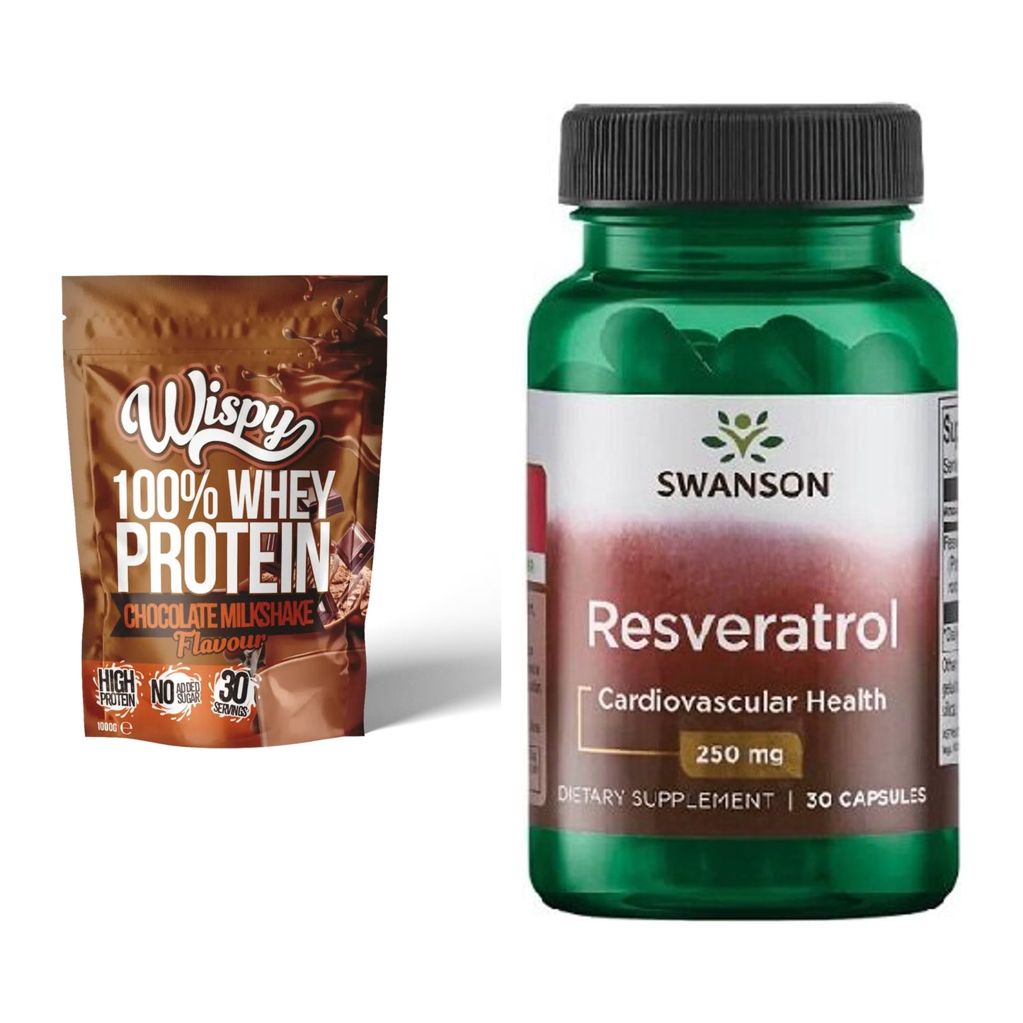Basis-Set: Wispy Whey 100% + Swanson Resveratrol – alle enthaltenen Artikel