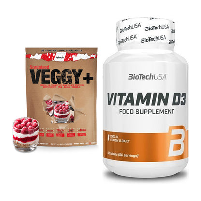 Basis-Set: Sinob VEGGY + VEGAN PROTEIN + BioTech Vitamin D3 – alle enthaltenen Artikel