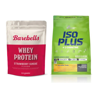 Basis-Set: Barebells Whey Protein + Olimp Iso Plus – alle enthaltenen Artikel