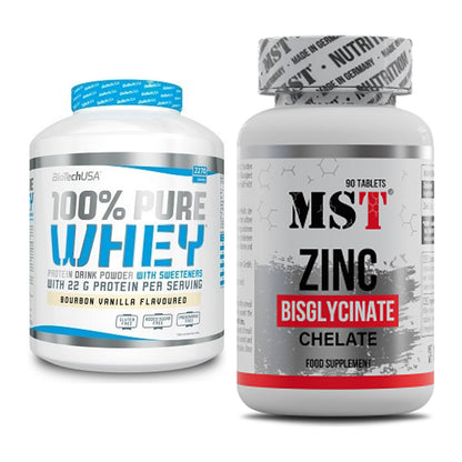 Basis-Set: BioTech 100% Pure Whey + MST Zinc Chelate Bisglycinate – alle enthaltenen Artikel