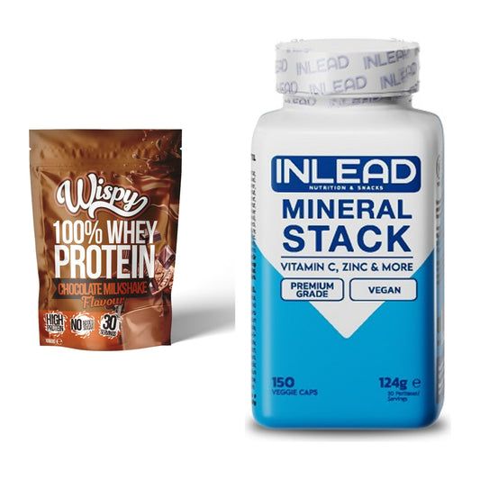 Basis-Set: Wispy Whey 100% + INLEAD Mineral Stack – alle enthaltenen Artikel