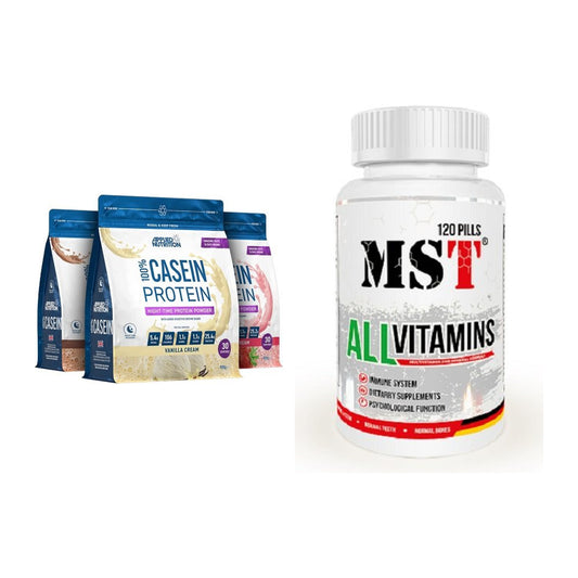 Basis-Set: Applied Nutrition 100% Casein + MST All Vitamins 120 Tabl. – alle enthaltenen Artikel
