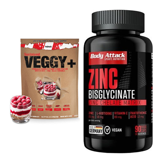 Basis-Set: Sinob VEGGY + VEGAN PROTEIN + Body Attack Zink Bisglycinate – alle enthaltenen Artikel