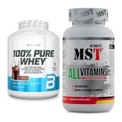 Basis-Set: BioTech 100% Pure Whey + MST All Vitamins 60 Pillen – alle enthaltenen Artikel
